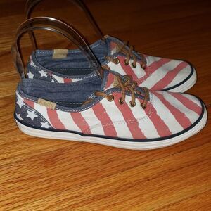 Keds Red, White, and Blue Striped Sneakers